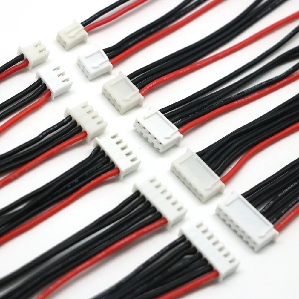 100 Cái/lốc 1-6S Lipo Pin Cân Bằng Cáp Sạc 10CM 2S 3S 4S 5 5S 6 6S 22AWG Cáp Silicon Mềm Mại Dây Cắm Cho IMAX B3 B6 Sạc