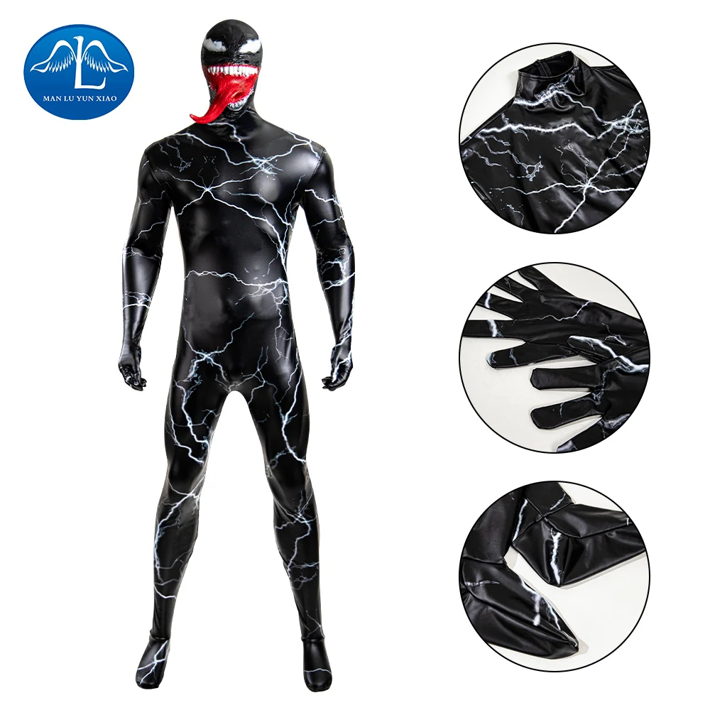 Venom a última dança cosplay novo halloween adultos traje bodysuit zenati festa macacão