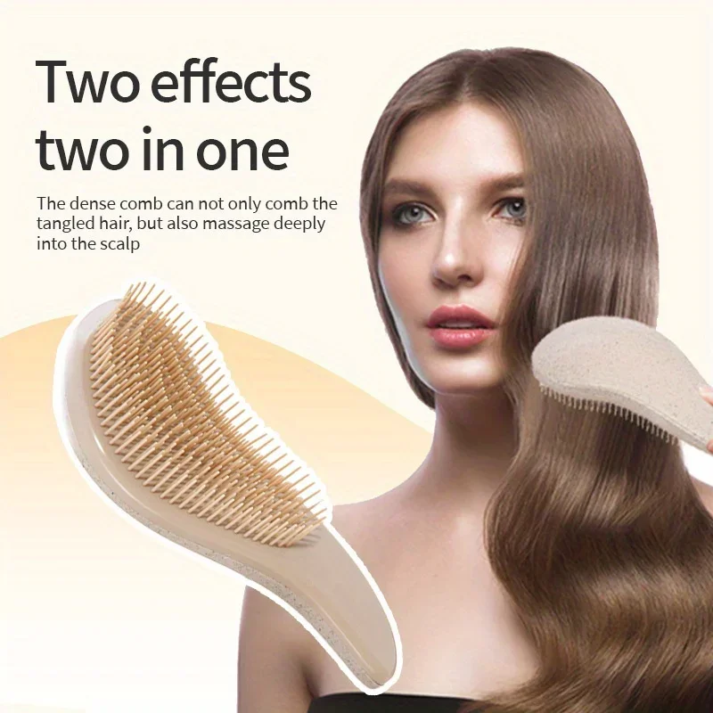 1 stücke Entwirren Sanfte Luft Kissen Kamm Weizen Stroh Weiche Tragbare Kopfhaut Massage Anti-Statische Haarbürste Haar Styling Werkzeuge – Detail 2