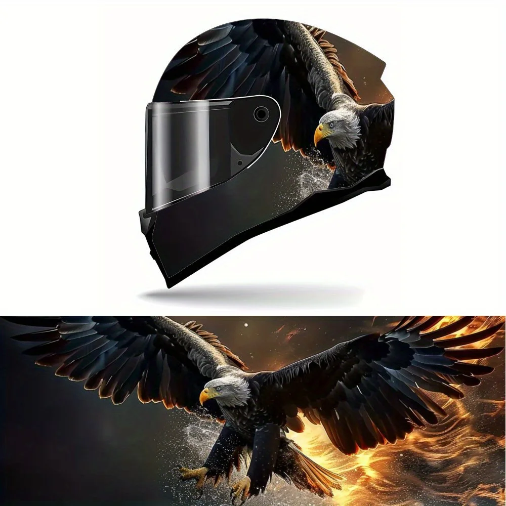 

Flying Sea Eagle Full Helmet Sticker - Durable PVC Motorcycle Racing Graphic Sticker, Perfect Gift for Cycling Lovers, Helmet Lo