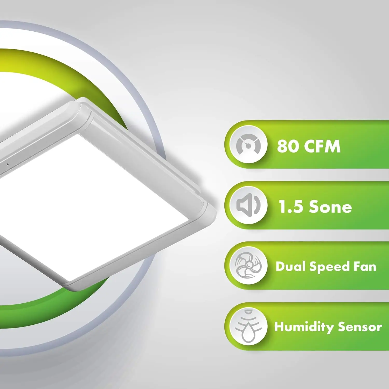 Dual Speed Bathroom Exhaust Fan with IntegratedLED and Automating Humidity Sensor