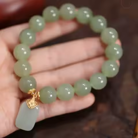 Natural Hetian Jade Bracelet Chinese Style Beads Charm Bracelets Woman Exquisite Elegant Jewelry Accessories Mother's Day Gift