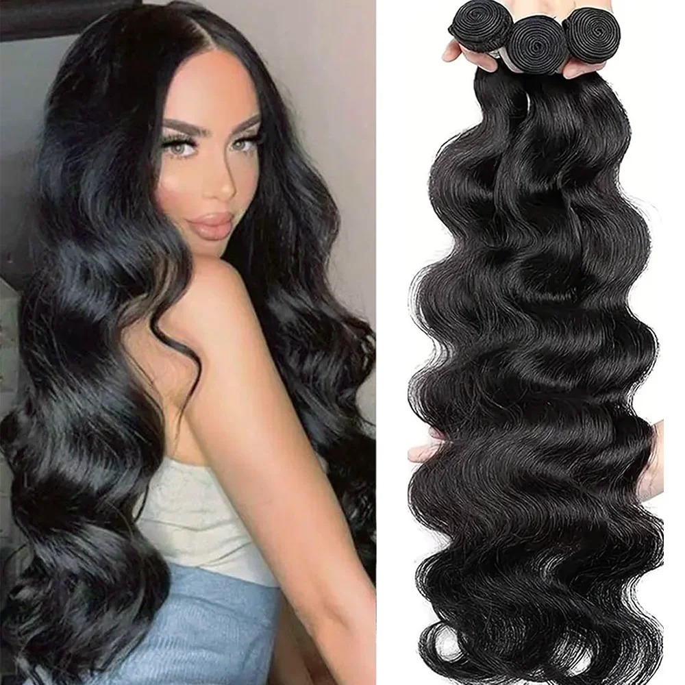 

Body Wave Human Hair Bundles Natural Color 100% Human Hair 20 30 40 Inches Bundles losure with 1/3/4Pcs Weave Virgin Hair wigs