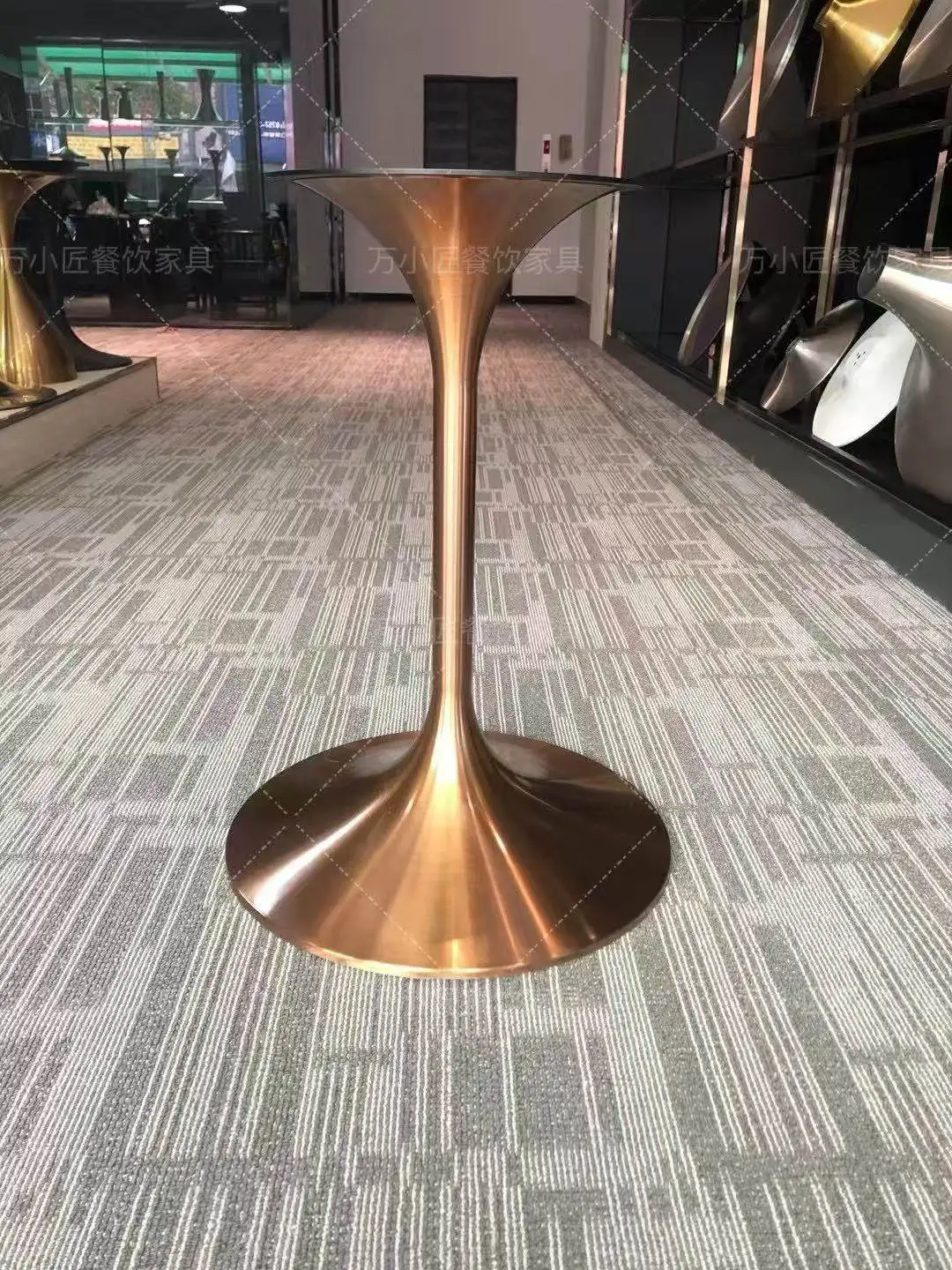 Stainless Steel Negotiation Table Legs Small Waist Table Feet Round Table Light Luxury Horn Base Rock Slab Tulip Edge Few Bracke