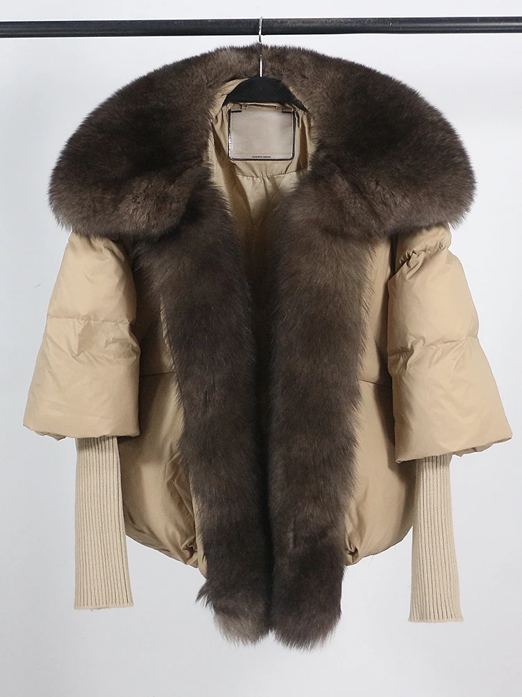 Lose Natürliche Echt Fox Pelz Kragen Mantel Dicke Neue Europäische Mode Weiße Ente Unten Jacke Winter Frauen Warme Luxus Oberbekleidung – Detail 12