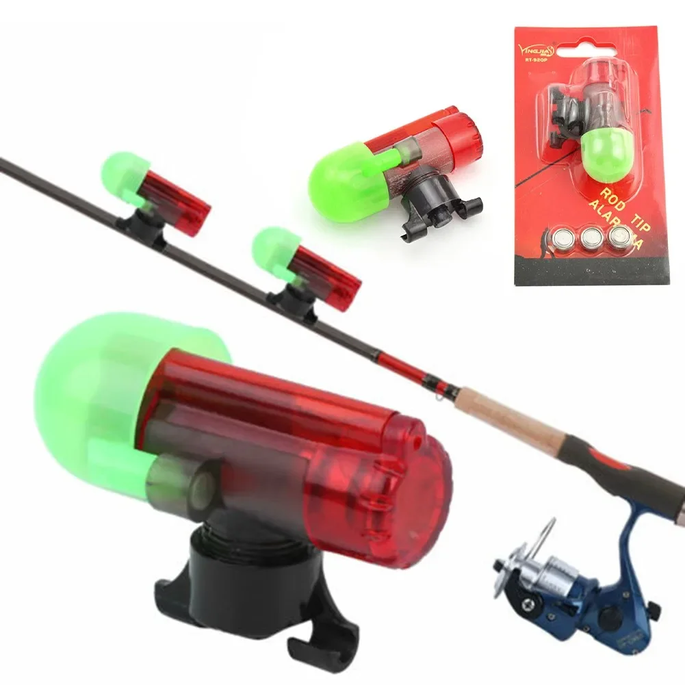 

1set Night Fishing Rod Alarm Sensor Light LED Signal Clamp Locking Pole Bite Alarm Electronic LED Lamp Fishing Accessories