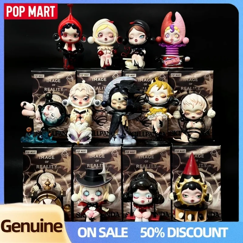 بوب مارت Skullpanda صورة سلسلة الواقع صندوق أعمى دمية لعبة غرفة جمع الديكور اليدوية صندوق غامض هدايا عيد الميلاد #3