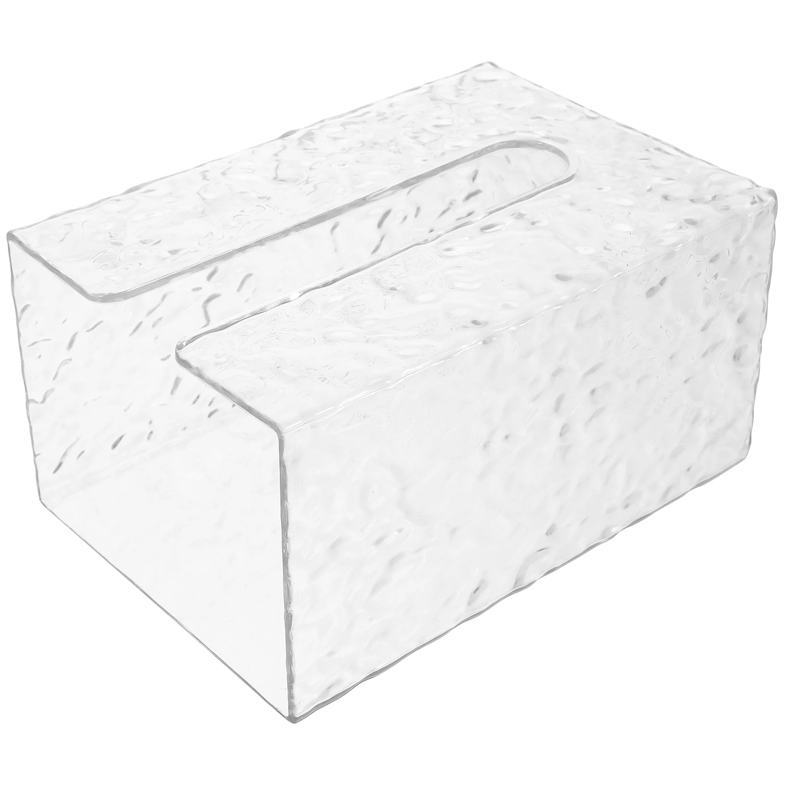 

Transparent Acrylic Ice Pattern Tissue Box Small Size Wall Mount Paper Towel Dispenser Space Saving Napkin HolderReusable