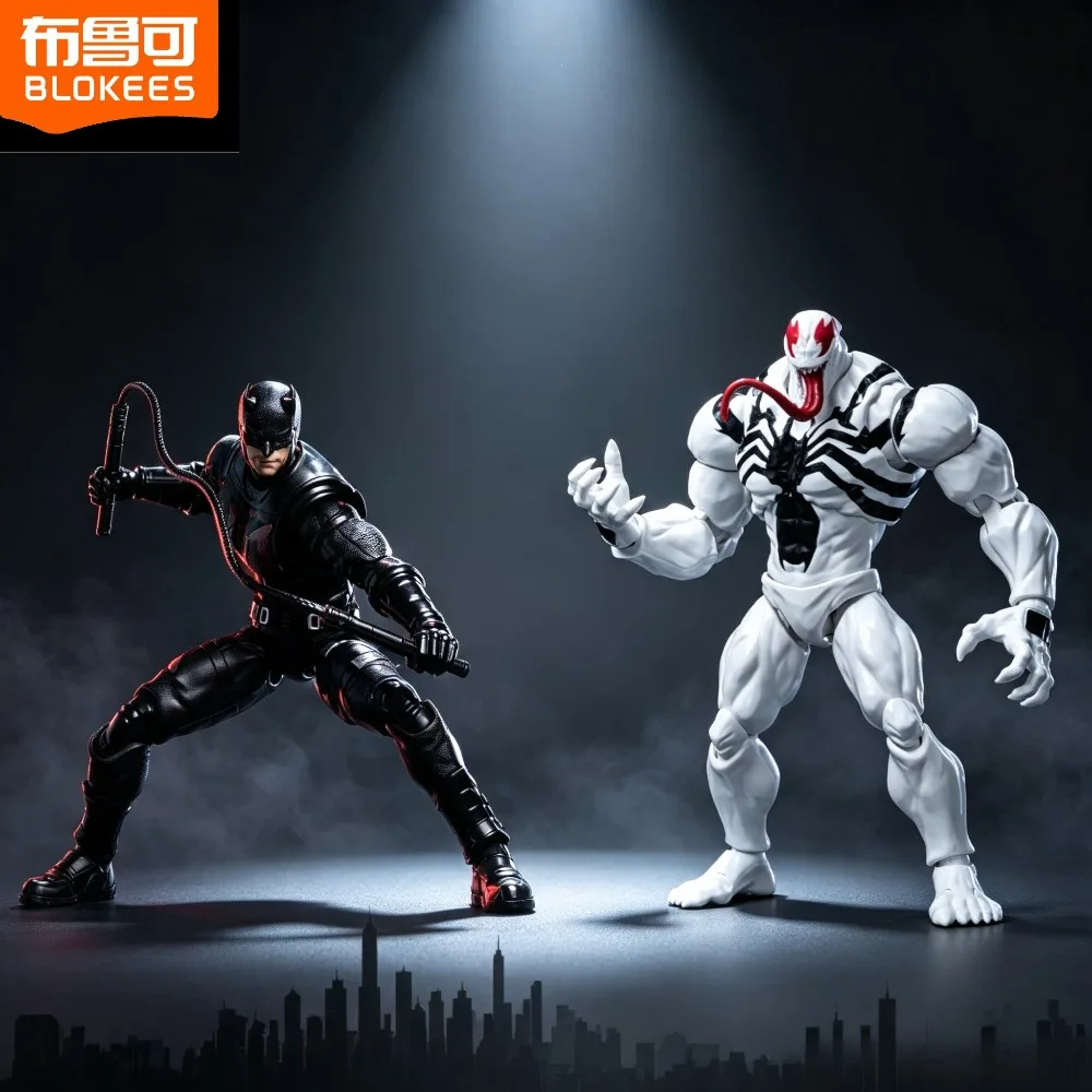 Новые фигурки Blokees Champion Class Marvel Rivals Series: Анти-Веном и Сорвиголова с щупальцами и сменными руками. Игрушки, подарки.