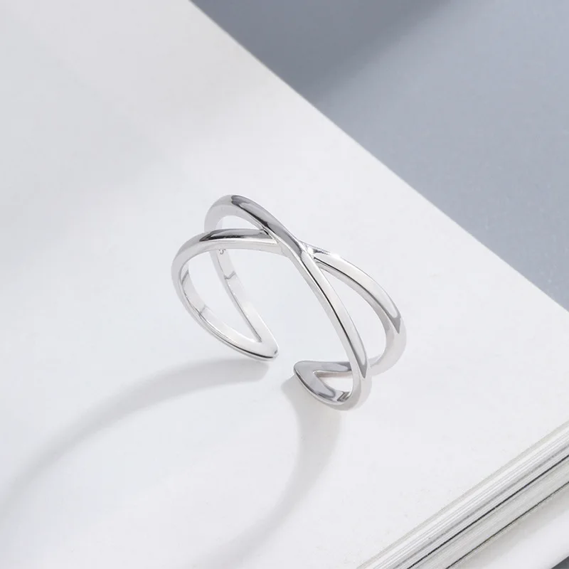 Gothic Simple Elegant Korean Style Open Cross Ring Temperament Jewelry Accessories Birthday Gift