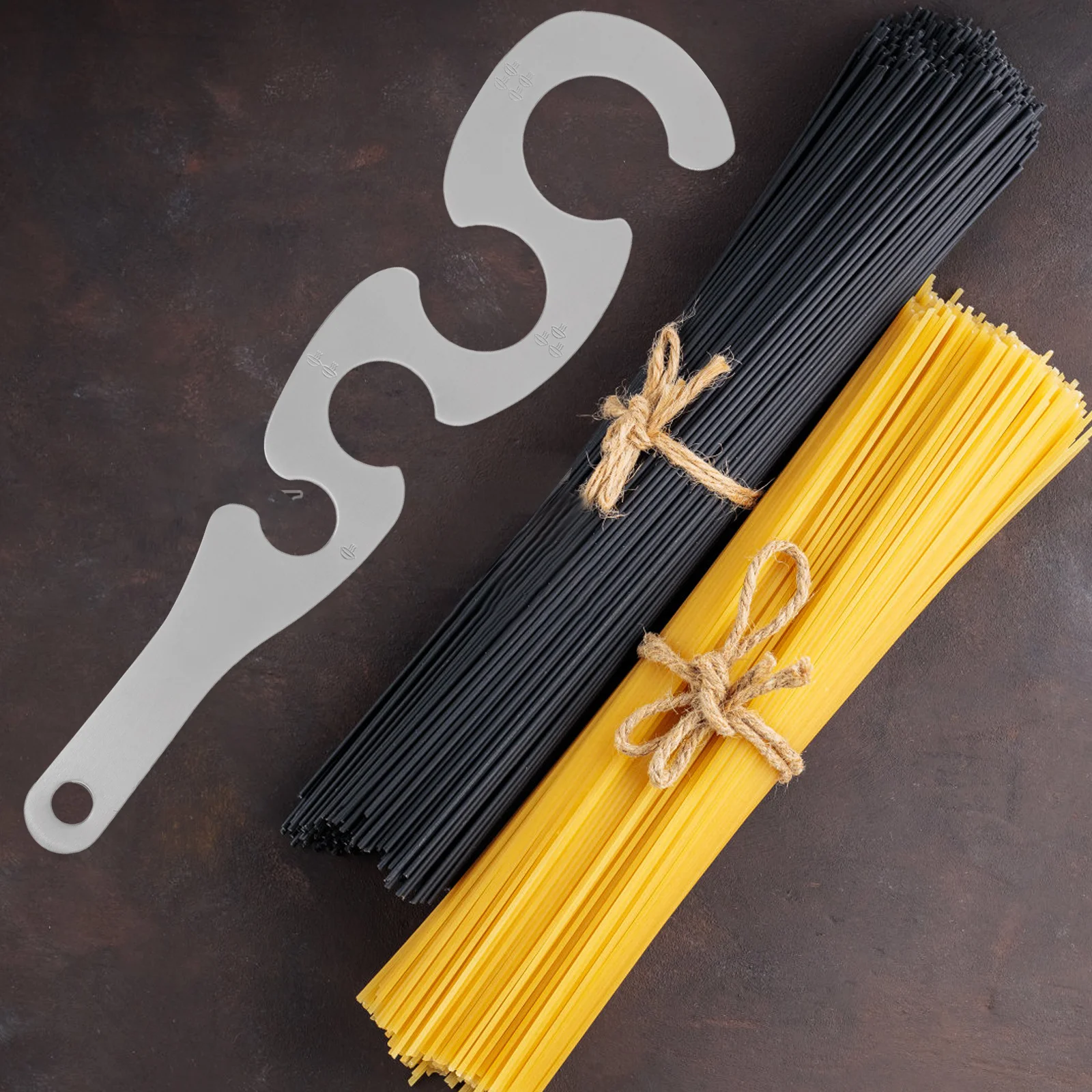 

Pasta Measuring Tool Noodle Ruler Hand-held Device Spaghetti Measurer Stainless Steel Accessories