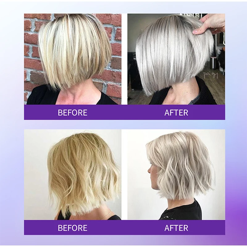 Gray Color Fixing Hair Dye Shampoo Cover Gray Hair Fade Yellow After Bleach Hair Shampoo Non-irritating Purple Shampoo Blonde