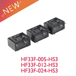5Pcs/2Pcs Original Hongfa Relay HF33F-005-HS3 HF33F-012-HS3 HF33F-024-HS3 4PIN 5A 10A 5v 12v 24v A set of normally open