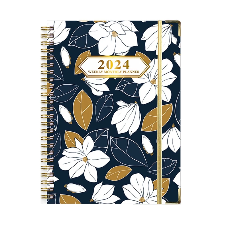 2024 Appointment Book & Planner - Jan. 2024 - Dec. 2024, Daily Hourly Planner 2024,Premium Paper,Flower Pattern