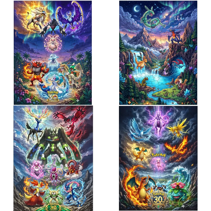 Rompecabezas de Madera de Pokemon Magearna, Squirtle, Lucario, Charizard, Blastoise, Anime, Estimulante Cerebral, para Adultos y Niños, Regalo para Fans