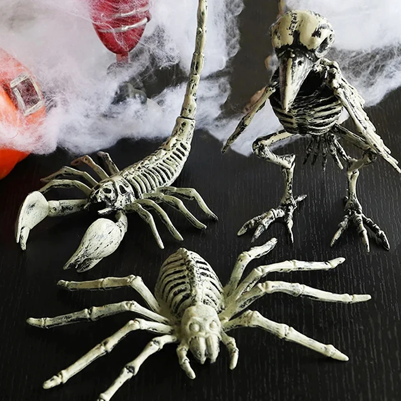 Halloween Sculpture Animal Skeleton For Halloween Outdoor Indoor Decoration Spider Dog Skeleton Statues Party Scary Props