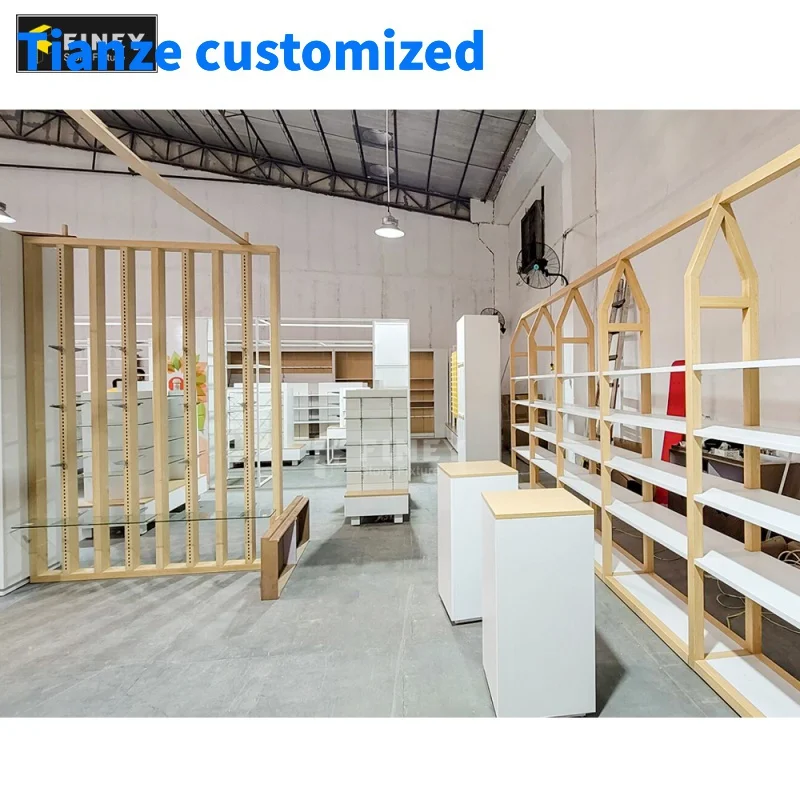 

（customized）Modern Pharmacy Shelves Display Shop Interior Design Wooden Display Farmacia Cabinet Drugstore Display Shelves