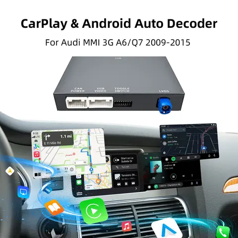 Ezonetronics Audi A6 Q7 2009-2015 MMI 3G OEM Screen Upgrade Decoder Box 6.5"/7" Screen Wireless CarPlay Android Auto Retrofit