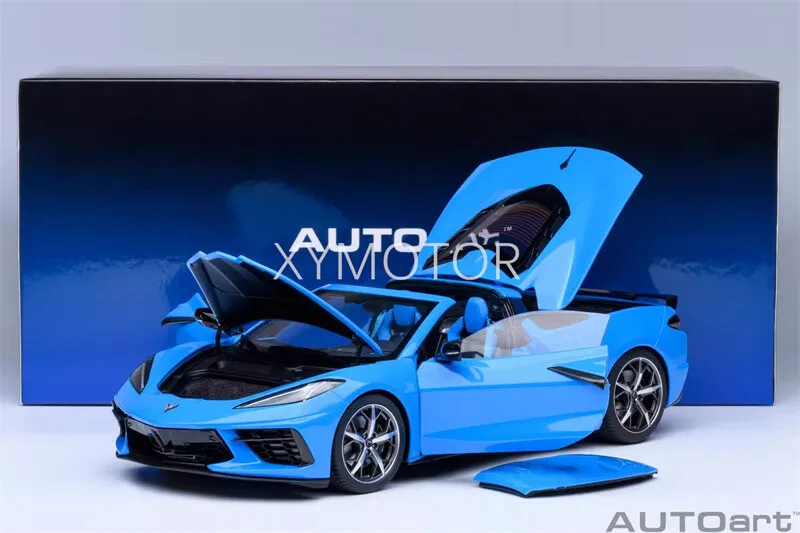 AUTOart 1:18 CORVETTE C8 STINGRAY Z51, Modelo de Auto Fundido a Presión, Regalos Azules