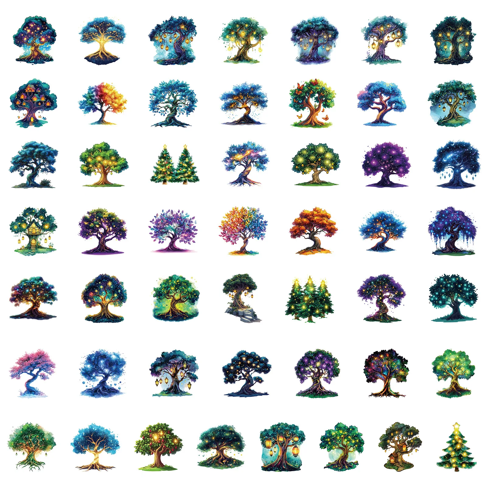 50 قطعة ملصقات الغابات السحرية ماجيك هاوس PET الإبداعية المتكلم جراب هاتف دفتر سكيت دراجة نارية ملصقات