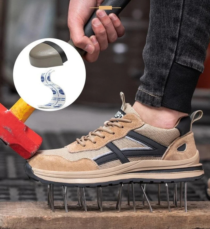 Safety Work Shoes Steel Head Anti-smash Construction Shoes Indestructible Non-slip Sneakers Breathable Footwear