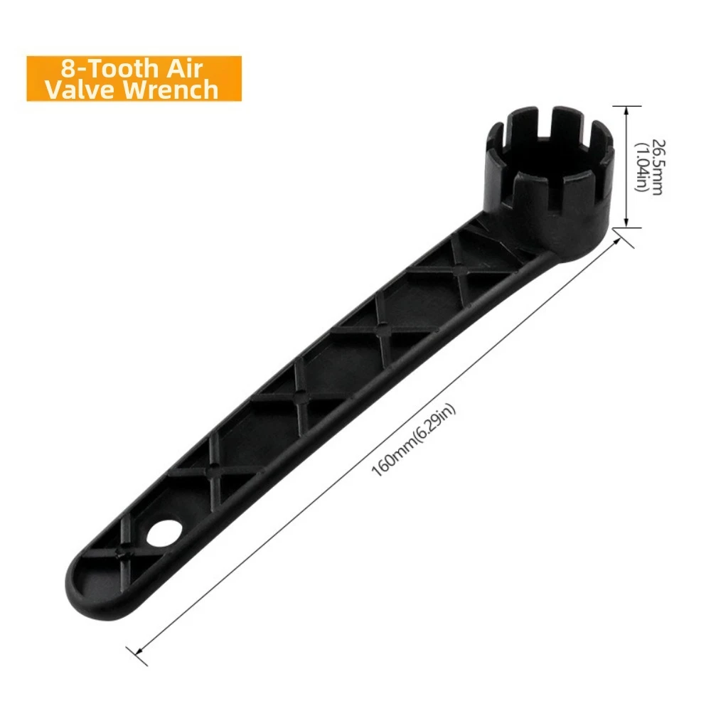 6/8 Groove Air Valve Wrench High Strength Leakproof Inflatable Boat Valve Wrench Black Color Hand Tool Wrench