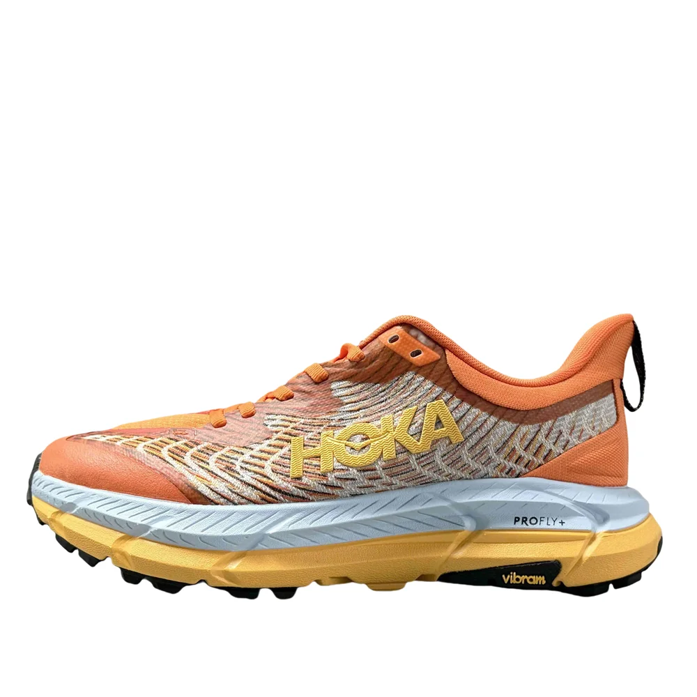 HOKA ONE ONE Mafate Speed 4 Women and Men Orange Cushioning Lightweight Mesh Breathable Fabric Trail Running Shoes 1129930-PBSSN