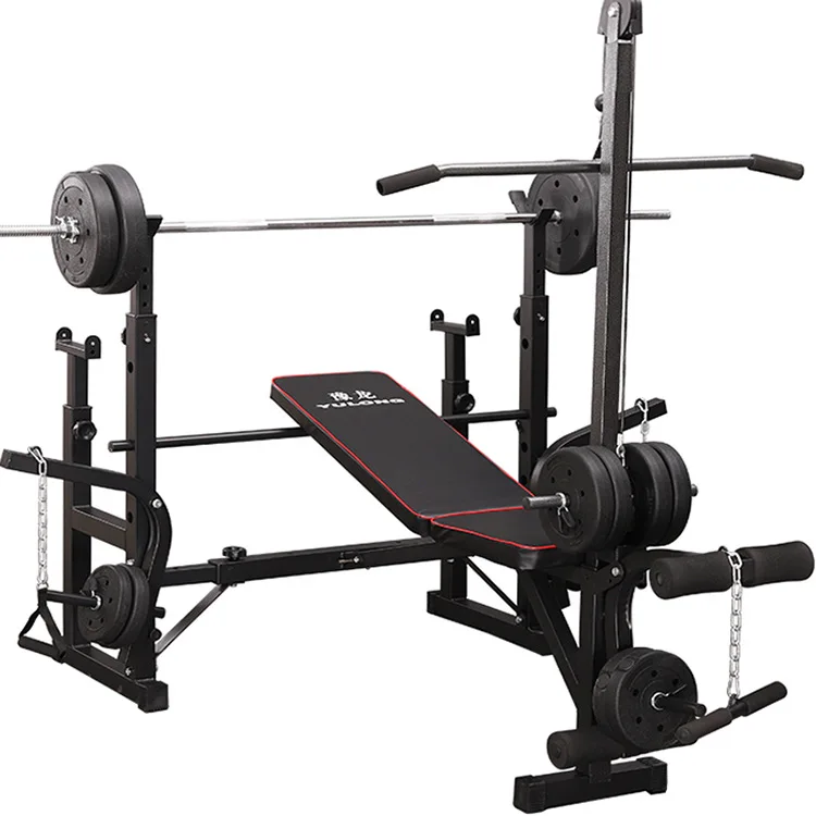 

Multi-Function Barbell Weight Lifting Power Rack Adjustable Bench Gym Fitness Equipment Strength Dumbbell Bench