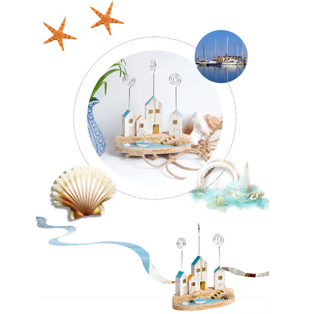 

1pc Photo Clip Holder Mediterranean Style For Office Cards Memo Storage Table Number Display Desk Adornment Wedding Party