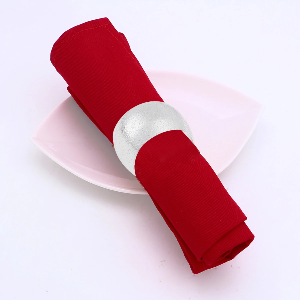 

Decorative Round Shape Napkin Ring Silver Metal Handmade Wedding Party Dinner Table Decor Napkin Holders Serviette