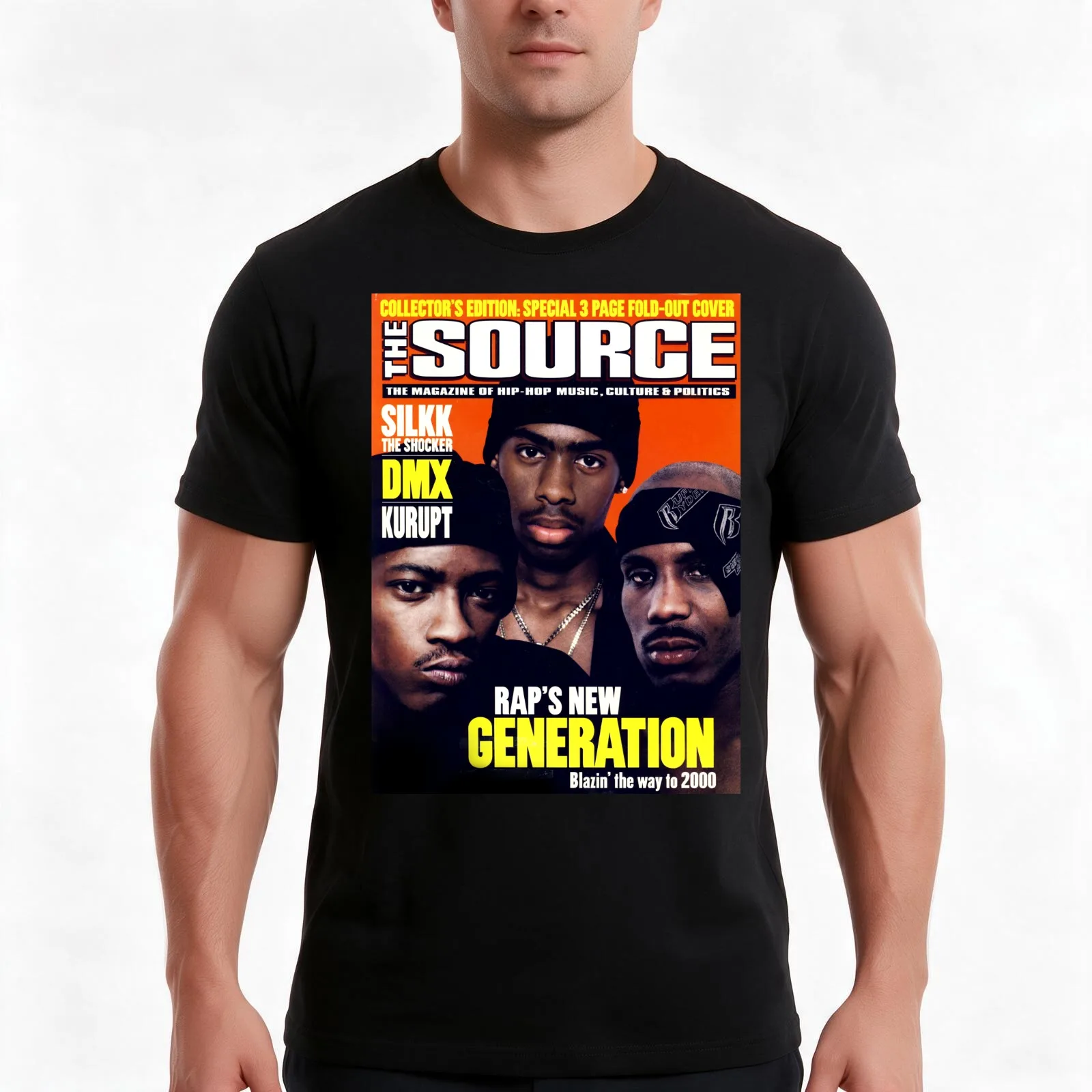 Source 90s T-Shirt, Summer Casual Cotton Tee, Oversized Streetwear Tops, Vintage Graphic Print, Loose Fit Short Sleeve