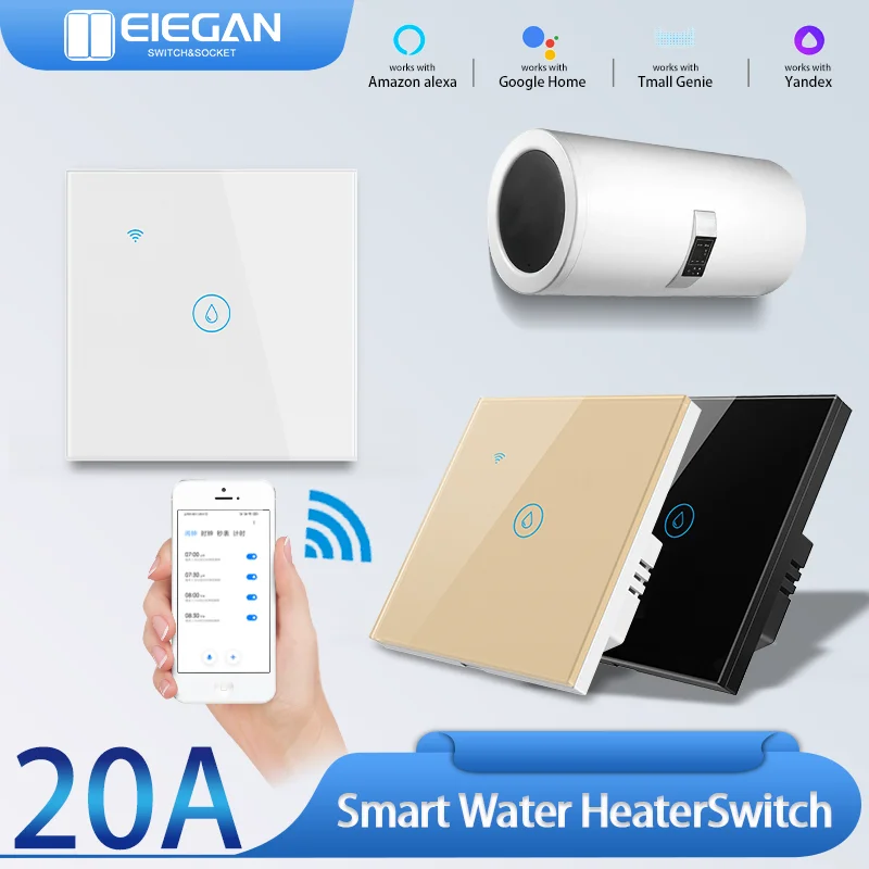 

ELEGAN WiFi Smart Boiler Switch EU 20A/40A Water Heater Smart Life Tuya APP Remote Control Alexa Echo Google Home Voice Control