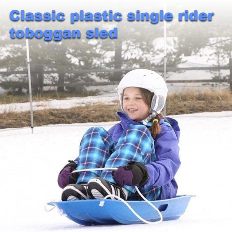 

Adults and Kids Plastic Toboggan Snow Sled for up to 2 Riders with Pull Rope