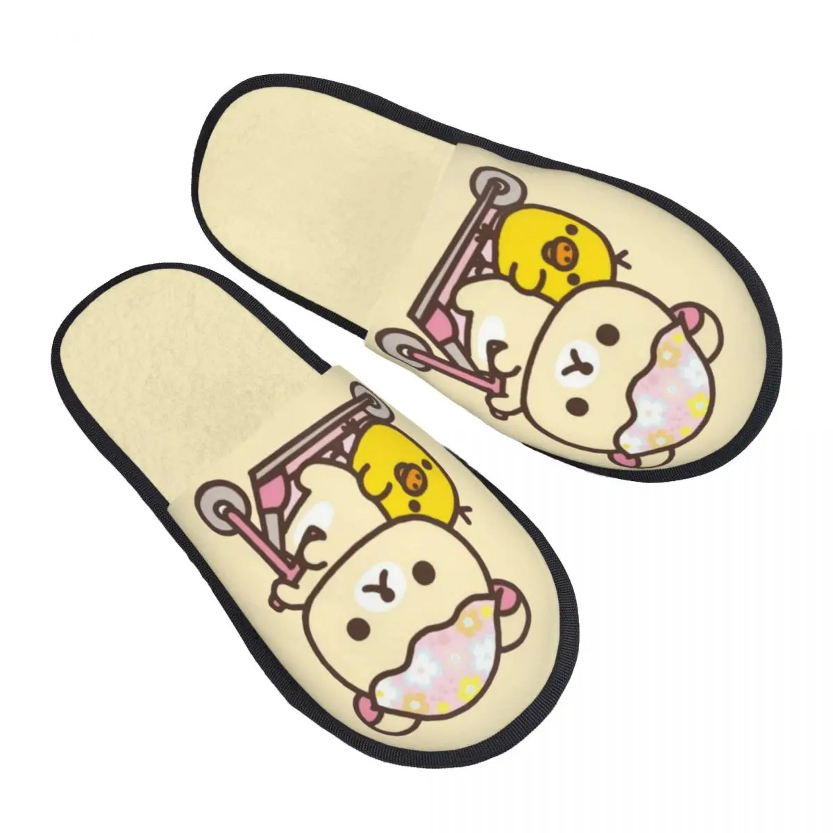 

Женские домашние тапочки для скутера Rilakkuma с индивидуальным принтом, мягкие теплые пушистые тапочки из пены с эффектом памяти, домашняя уличная обувь