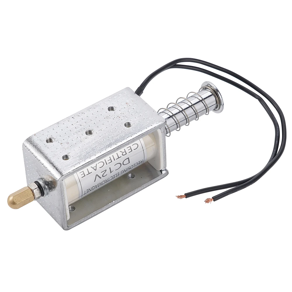 Electric Motor 35mm Long-Stroke Strong Push-Pull Solenoid DC 12V Motor Open Frame Linear Mini Electromagnetic Magnetic Solenoid