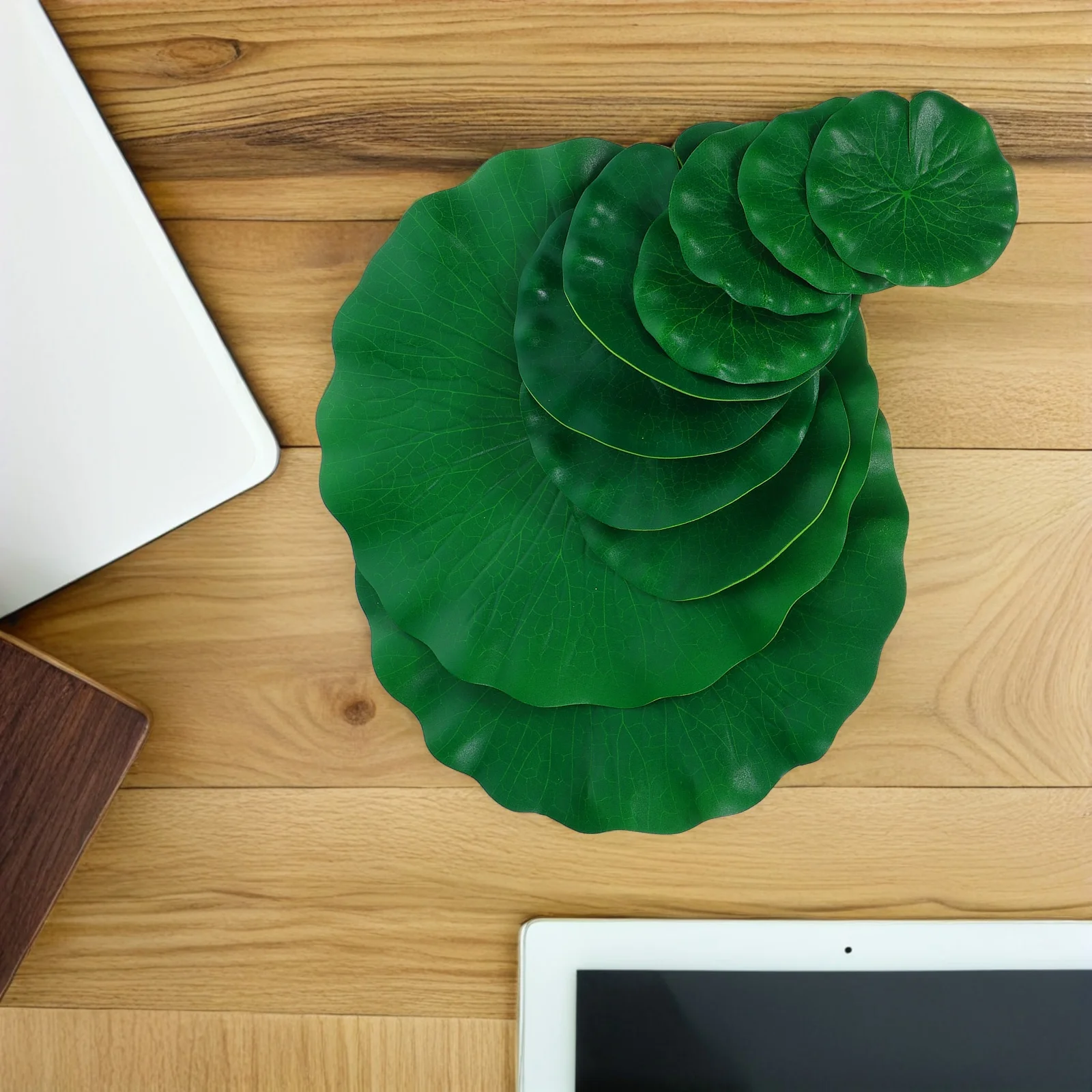 10 قطعة أوراق اللوتس الاصطناعية 10 سنتيمتر 15 سنتيمتر 28 سنتيمتر واقعية العائمة بركة ديكور لحمام السباحة حوض السمك حديقة نافورة حمام الطيور