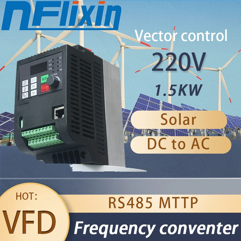 Novo vfd 220v 1.5kw unidade de frequência variável solar bomba de água inversor conversor para controle de velocidade do motor 3p