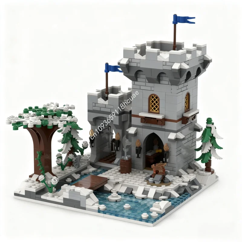 

843 шт. MOC Frosty Outpost Модель замка Строительные блоки Идея ремесленных игрушек Кирпич Дети DIY Сборка Рождественские подарки