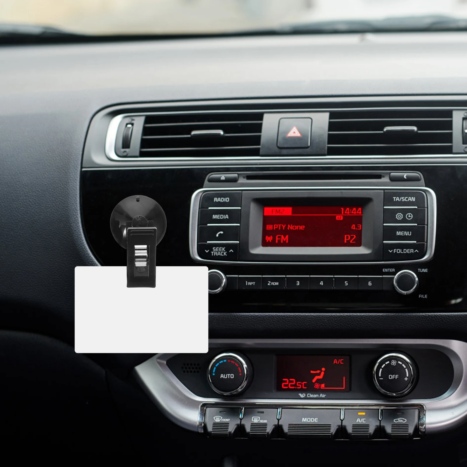 

1Pair Car Document Clip Holder Sturdy PVC ABS Material Secure Suction Mount for Tickets Glasses Cards Dashboard Windshield