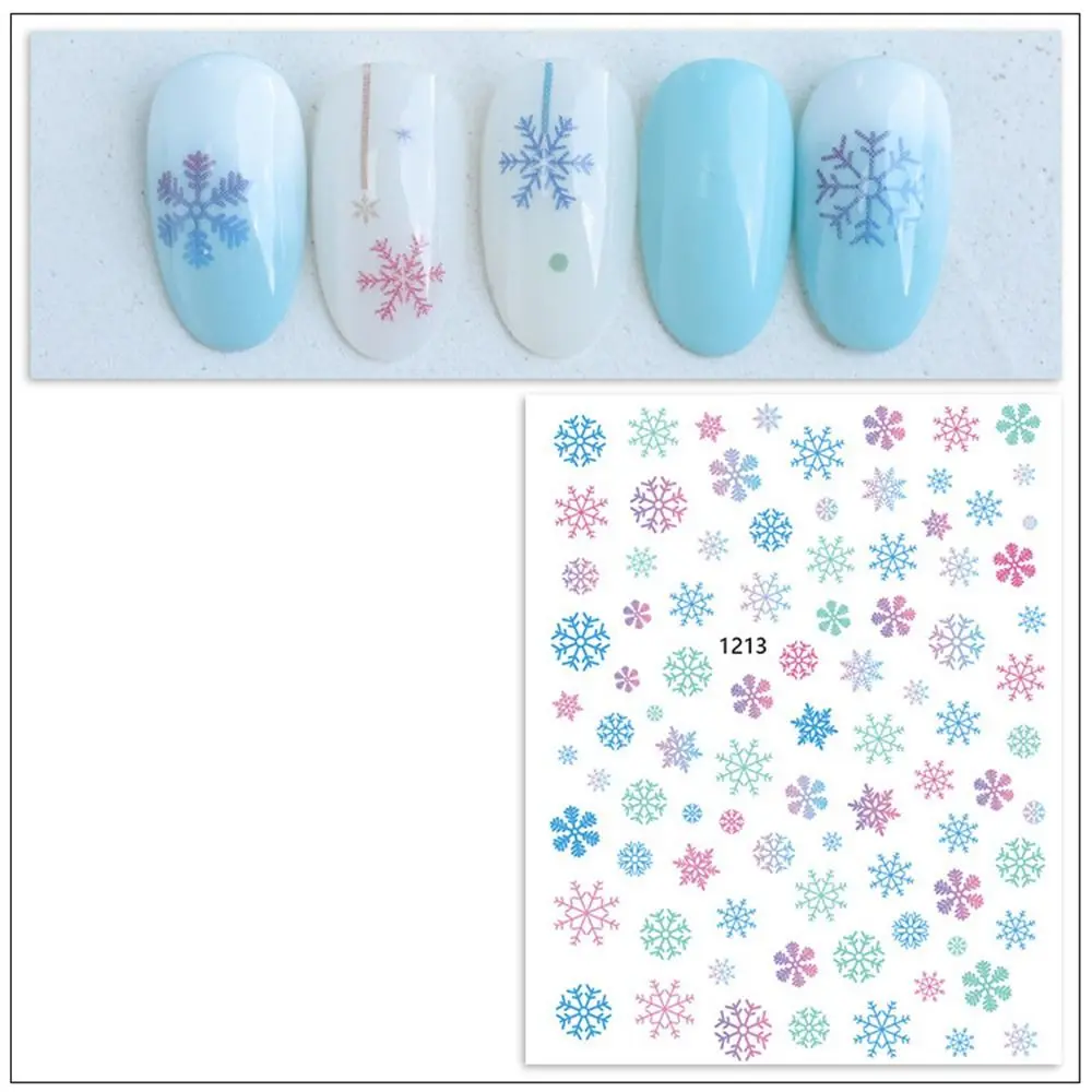 Elfo Nail Design Albero di Natale Fiocco di neve Salone per unghie Decorazione per unghie Decalcomanie di Capodanno Lamine per manicure Adesivi natalizi per nail art