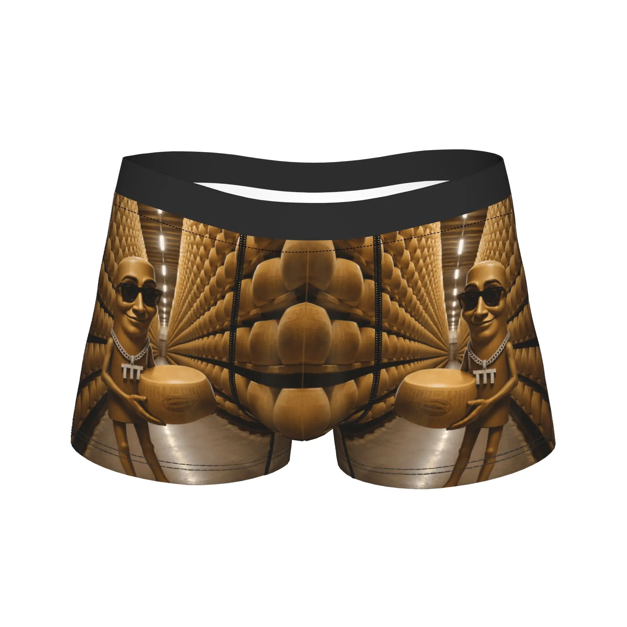 Collecting Giant Wheels of Italian Cheese Funny Tung Sahur Boxer Brief Underwear Men Elastic Boxershorts Plus Size Panties