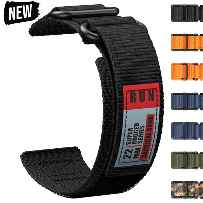 20mm 22mm Nylon Strap for Samsung Galaxy Watch 40mm 44mm 6/4Classic Bracelet for Garmin Watch Fenix 8X for Huawei Watch GT6 46mm