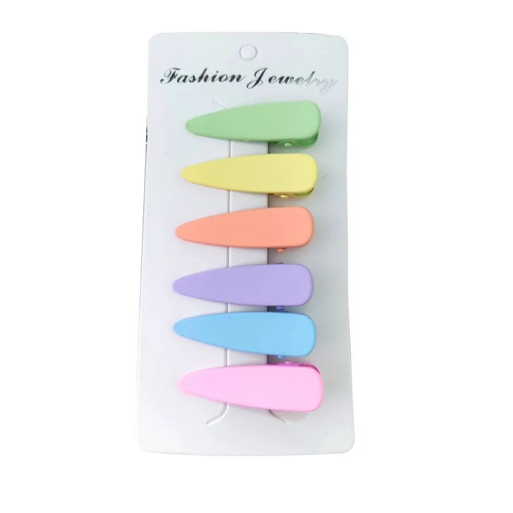 Candy No Trace Frosting Duckbill Clamp Makaron Haarclip Carrot Pince Accessoire Cheveux Mini Clip Hair Accessories 6 Pcs/Set