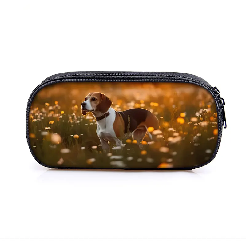 Afghan Hound Dog Print Pencil Bag Cute Beagle Boxer Dog Cosmetic Cases For Travel Organizer Stationary Bag School Cases Supplies