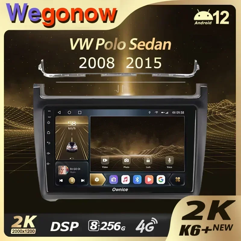 Ownice K6+ 2K 13.3 8G+256G For Volkswagen POLO 5 2008 - 2020 Car Radio Multimedia Video Player Navigation stereo GPS Android 12