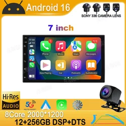 7 Inch QLED Screen 2 Din Universal Android 16 Car DVD GPS Radio Stereo Car Radio Multimedia Player Auto CarPlay Autoradio Audio