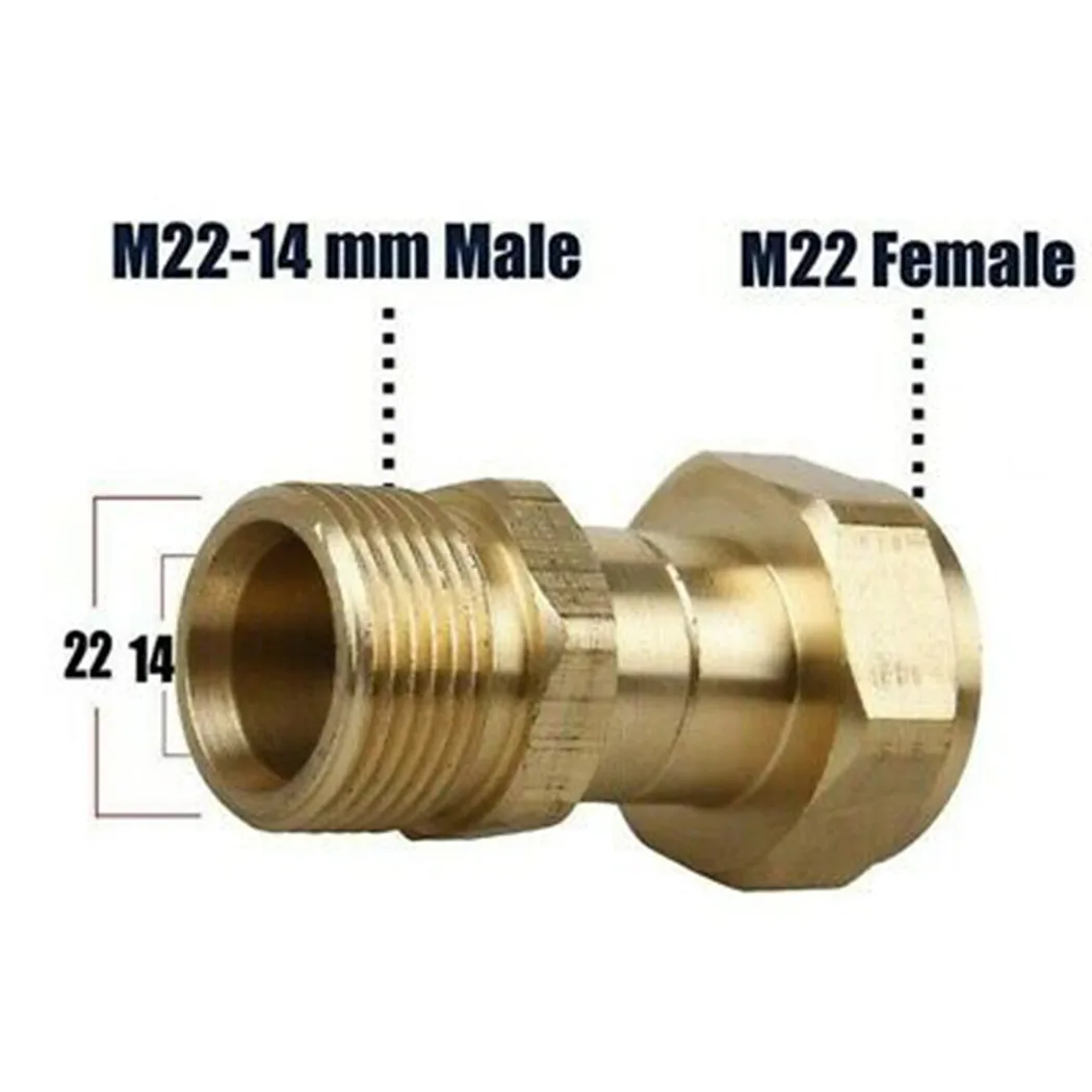 M22 14mm Thread Pressure Washer Swivel Joint Hose Connector Anti-Twist High-pressure Threaded Joint Cleaner Fitting Garden Irrig