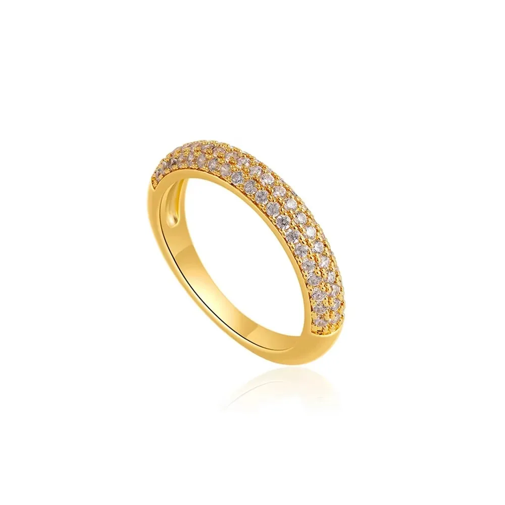 Women's Waterproof Zircon Wedding Ring, 18K Gold Plated