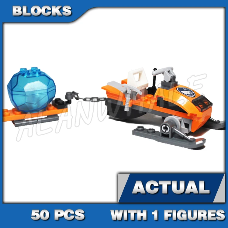 50pcs City Arctic Snowmobile New Base Camp Ice element 10438 building blocks Sets Bricks Compatible with Model