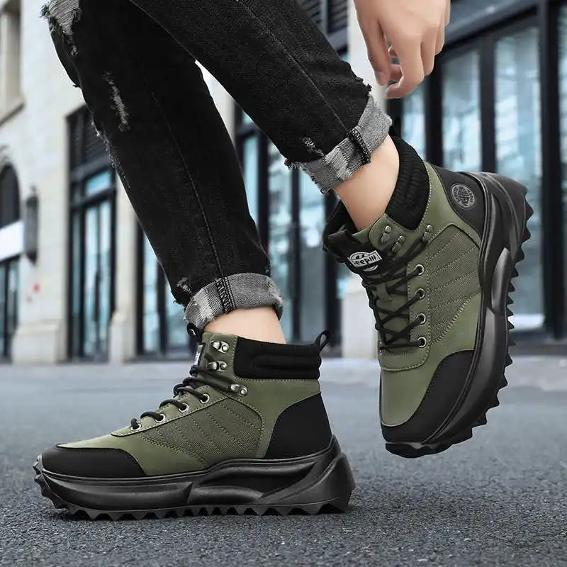 Winter Thick Heeled Loafers Shoes For Mens Male Boots Shoes Boots For Mens Sneakers Sport 2025outdoor Shows - Image 3